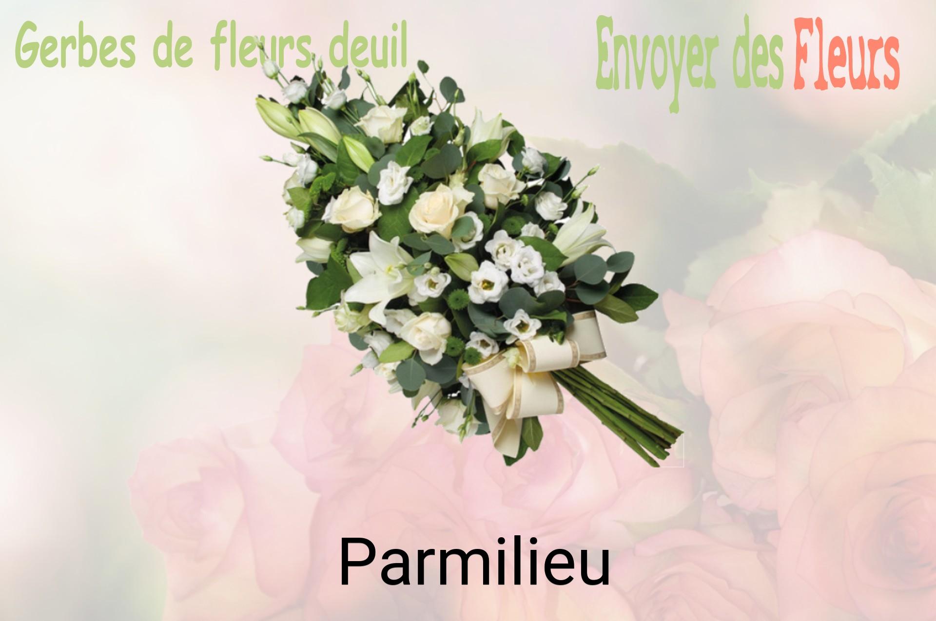 Gerbe de fleurs de deuil livrée à Parmilieu